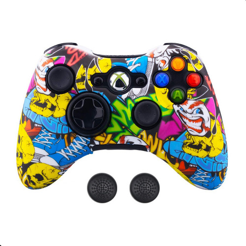 Funda Silicon Control Para Xbox 360 Protector + 2gomas Thumb Pájaro