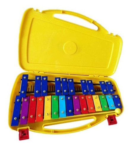 Imagen 1 de 9 de Metalofon Glockenspiel 25 Notas Estuche Baquetas Notas Color
