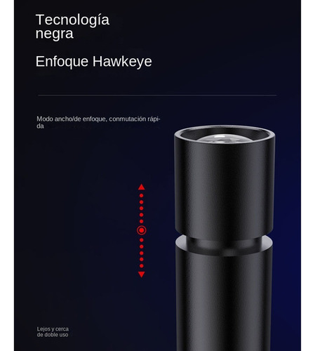 Linterna Táctica Led Recargable,impermeable, Luz Cob Lateral
