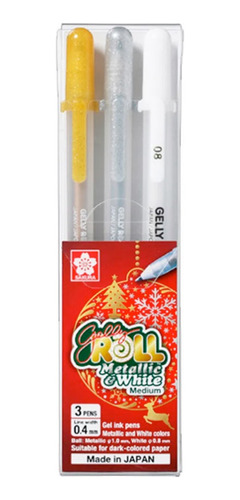 Gelly Roll Blanco - Oro - Plata (3 Unidades)