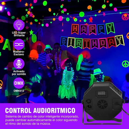 . Canhão De Leds Rgb Audiorrítmico Dmx Controle Remoto