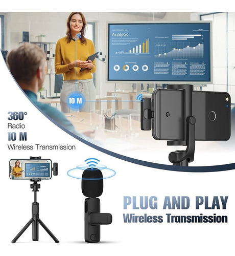 Micrófono Para iPhone/type-c Lavalier Bluetooth Inalámbrico
