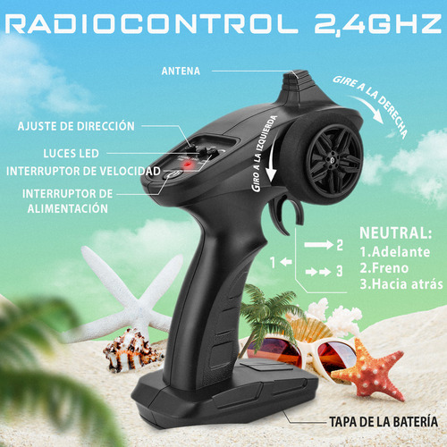 Barco Rc Profesional De Alta Velocidad De 20+ Mph 1200mah Color Amarillo
