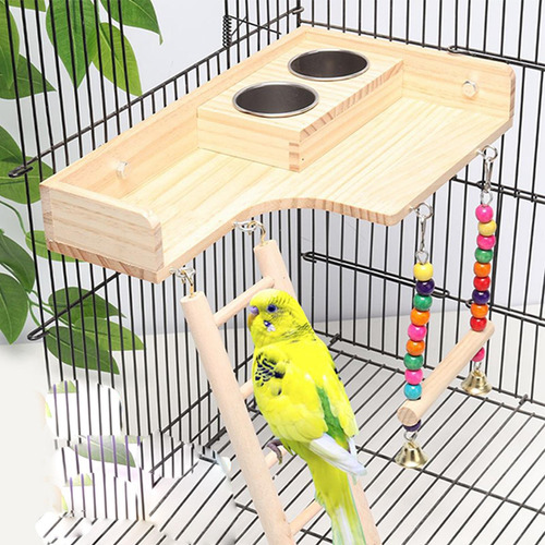 Pet Bird Parrot Playground Escalera De Madera Para Pájaros