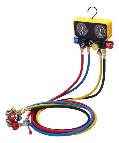 Juego De Manómetros De Latón Para Hvac, Mangueras De 4 Vías,