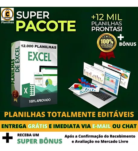 Cursos e Treinamentos > Super Pack +15.000 Planilhas Prontas Editáveis +  Bônus