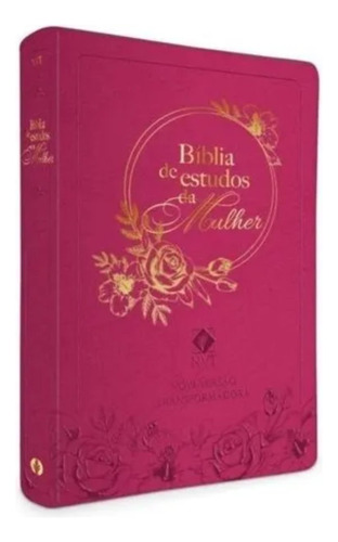 Bíblia De Estudos Da Mulher | Nvt | Capa Luxo Rosa | Com Índice Lateral | Pão Diário