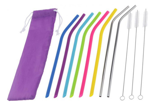 Reutilizables 6pcs Silicona 2pcs Acero Inoxidable 3pcs