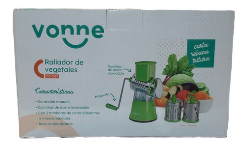 Imagen 4 de 10 de Rallador De Vegetales Manual Vonne