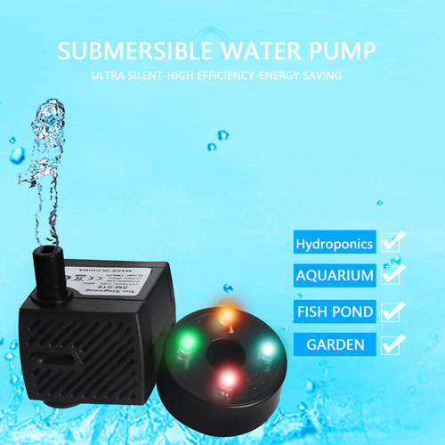 Sm-016 Com 4 Luzes Coloridas 2w Ip68, Tanque De Peixes Subme