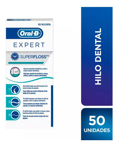 Oral-b Hilos Dentales Expert Super Floss 50 Unidades