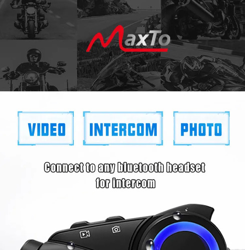 Casco De Moto Maxto M3, Cámara De Salpicadero Con Intercomun