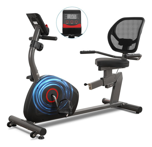 Bicicleta Estática Reclinada Con Lcd Y Mango De Frecuencia C