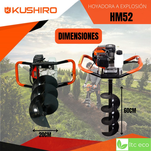 Imagen 5 de 10 de Hoyadora Motor A Explosion 52cc Con Mecha 20cm Y 60cm Largo
