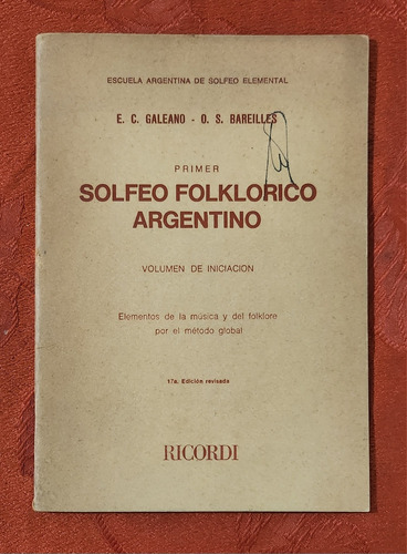 Solfeo Folklorico Argentino - Galeano - Bareilles 