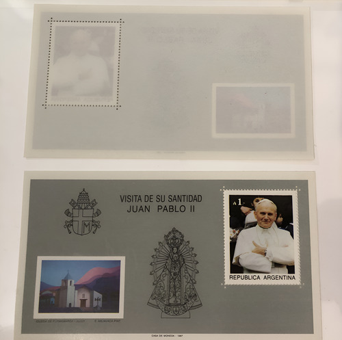 Estampilla Papa Juan Pablo Ii 1987 Visita Argentina
