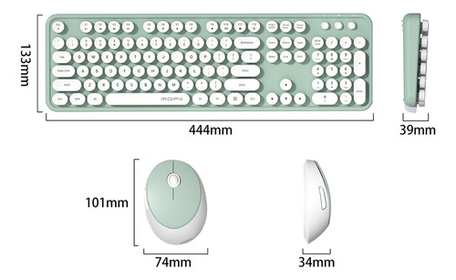 Conjunto De Teclado E Mouse Mofii Se Em Branco-verde