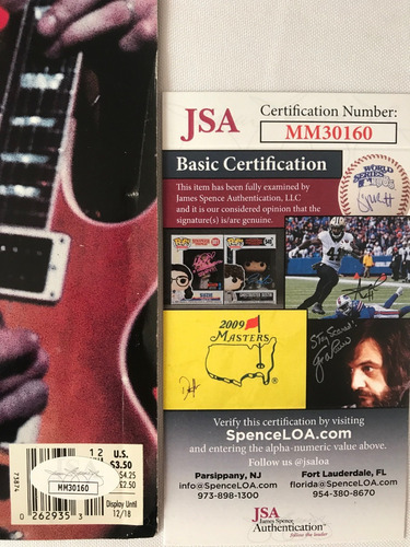 Autografo De Slash Guns N Roses Foto Autografiada Jsa Certif (Usado)