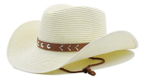 Sombrero De Paja Estilo West Cowboy Panamas Uv Pr Para Hombr