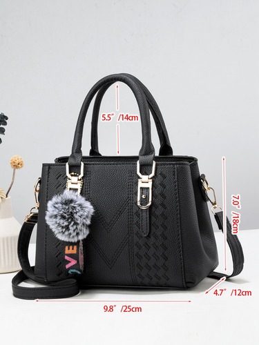 Bolso De Mano Simple Casual Para Mujer Con Decoración Colgan