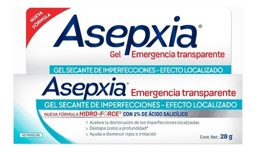 Asepxia Gel Emergencia Anti Imperfecciones. Tubo Con 28g.