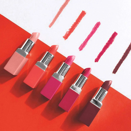Batom Clinique Pop Matte Lip Colour + Ruby Pop Primer