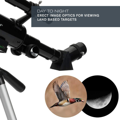 Telescopio Refractor Celestron, C/ Objetivo De 50 Mm, Negro