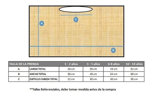 Imagen 2 de 2 de Manta Huaso Niño Talla 3 A 5 Poncho