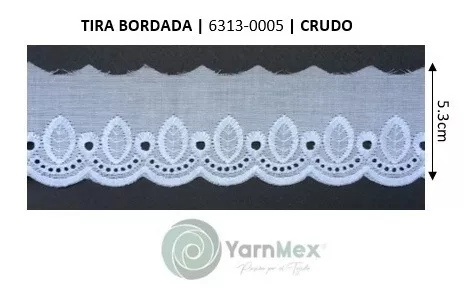 Tira Bordada 6313-0005, Ancho 5.3cm, 13.71mts