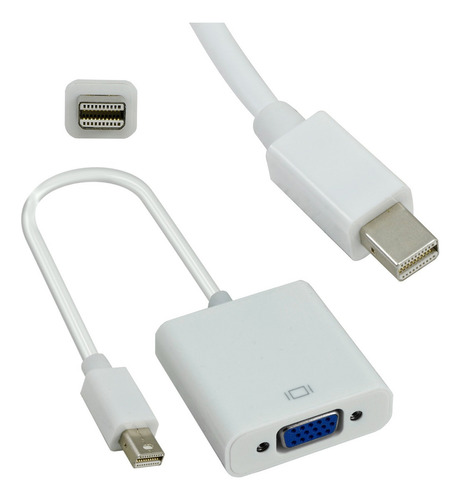 Adaptador Mini Displayport A Vga Resistente Para Mac Macbook A Monitor Pantalla Proyector Color Blanco Slim Company