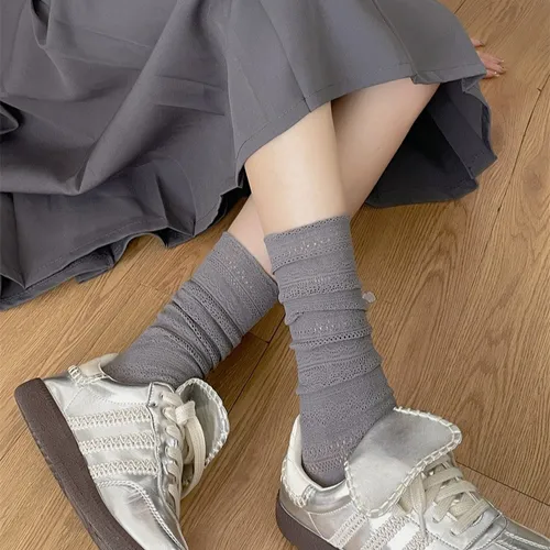 2 Pares De Calcetines De Verano Con Encaje Hueco En Forma De