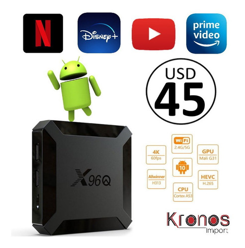 Tv Box Smart Tv 4k X96q Android Tv 10 2gb Ram + 16gb Rom