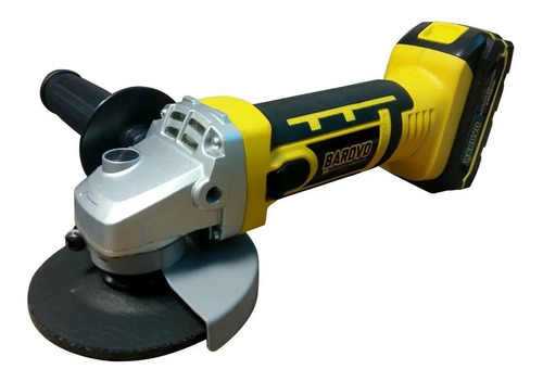 Imagen 2 de 3 de Amoladora angular inalámbrica Barovo BIL-AA4 amarilla 220 V