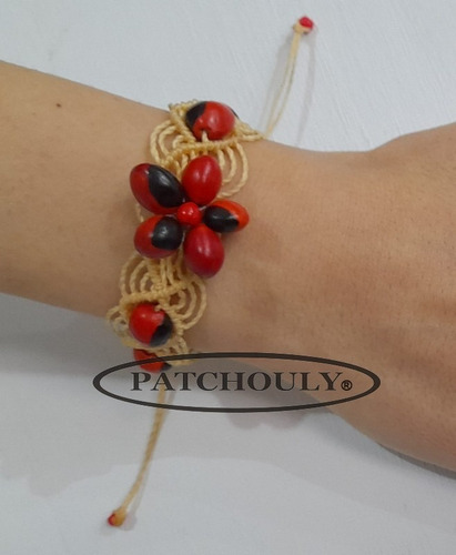 Imagen 5 de 6 de Pulsera Semillas Huayruro Macrame Brazalete Suerte Artesanal