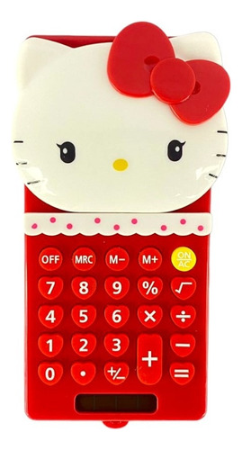 Calculadora De Bolsillo Hermosa Roja De Hello Kitty Color Rojo