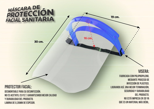 Mascara De Protección Facial Sanitaria Reutilizable