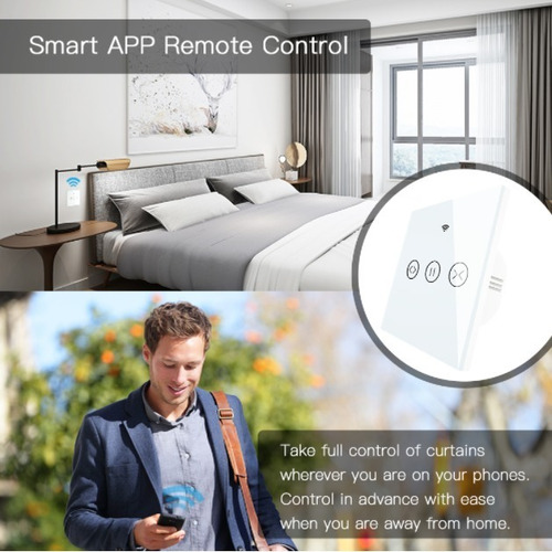 Imagem 9 de 10 de Kit 4 Interruptores Cortina 1 Tecla Wifi Alexa, Google Home
