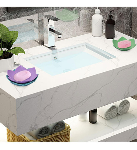 2 Ducha De Baño Con Bandeja De Jabón Flexible Violeta