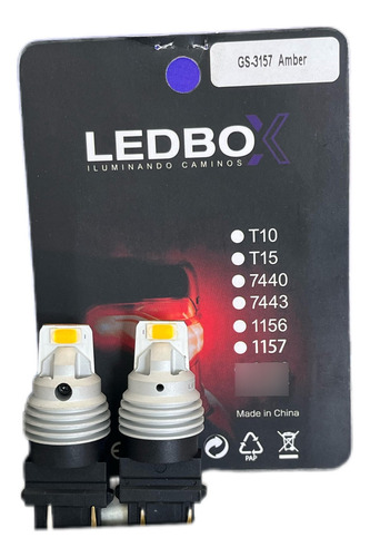 Focos Led Canbus Smart Ledbox Stop Direccionales Reversa 3157 Ambar 3157