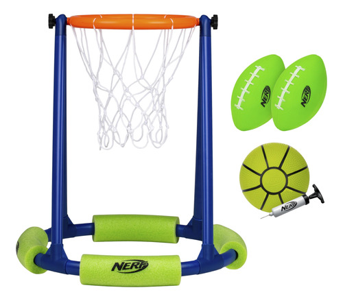 Nerf Juego De Aro De Baloncesto Flotante Para Piscina + Red