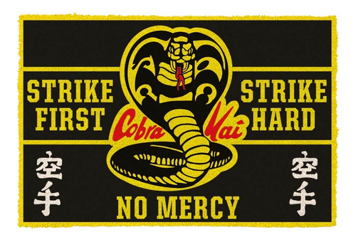 Alfombra - Cobra Kai No Mercy - Fibra De Coco 60x40