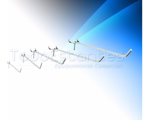 10 Blister Gancho Panel Ranurado Perforado 12cm Todoestantes