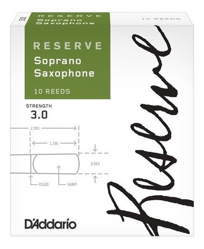 Cañas Daddario Reserve Para Saxo Soprano N°3 X10 - Usa