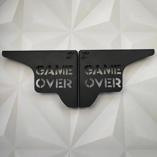 Mãos Francesas Pretas 20cm Game Over Decorativa Em Aço Para