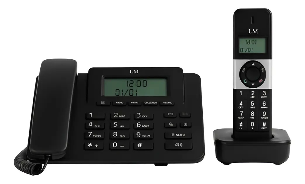 Teléfono Alámbrico LM-7502 Negro con Pantalla LCD y Modo Manos Libres
