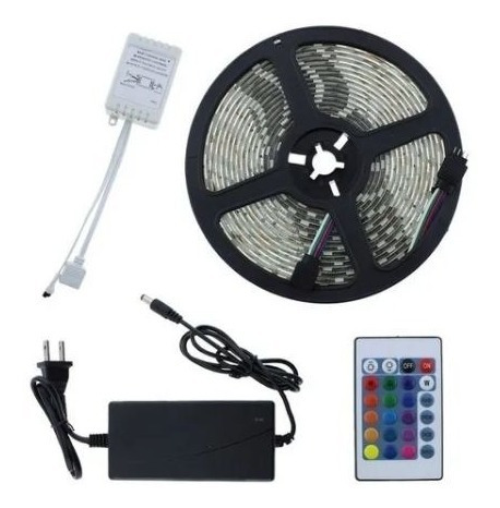 Imagen 1 de 1 de Cinta Led Rgb Con Control 5 Metros 300 Led Ultra