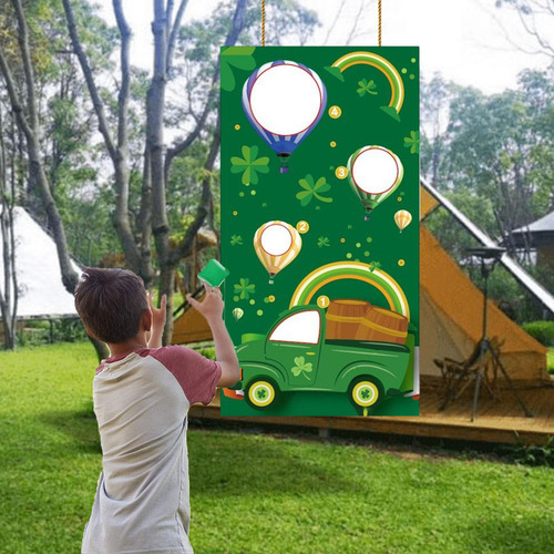 Decoración De Bandera De Juego De Lanzamiento Coche Verde