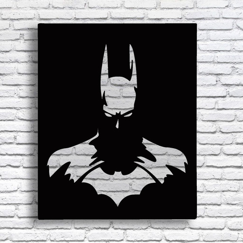 Cuadro Decorativo Batman Calado Y Pintado 58x42 Cm