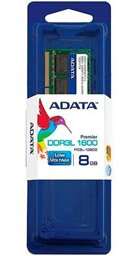 Memoria Ram Ddr3l 8gb 1600mhz Adata Lap Adds1600w8g11 S /vc