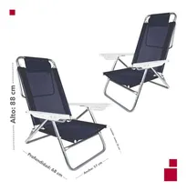 Comprar Juego Sillas De Playa Aluminio Mor Summer Reforzadas 6 Pos.